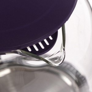 Чайник электрический Luazon LSK-1809, стекло, 1.8 л, 1500 Вт, подсветка, фиолетовый