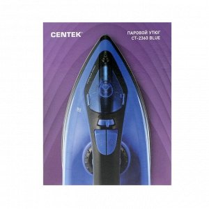 Утюг Centek CT-2360, 1800 Вт, антипригарная подошва, 200 мл, чёрно-синий