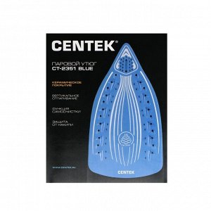 Утюг Centek CT-2351, 2200 Вт, керамическая подошва, 300 мл, синий