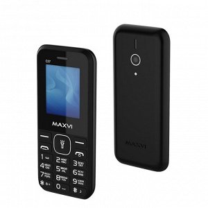 Сотовый телефон Maxvi C27, 1.77", 0.3 Мп, microSD, 2 sim, FM, фонарик, 600 мАч, черный