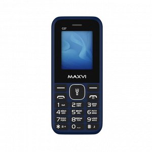 Сотовый телефон Maxvi C27, 1.77", 0.3 Мп, microSD, 2 sim, FM, фонарик, 600 мАч, синий