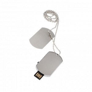 Флешка E 312 "жетон", 16Б, USB2.0, чт до 25 Мб/с, зап до 15 Мб/с, серебристый
