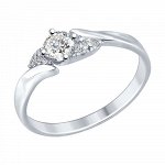 Серебряное кольцо с фианитом swarovski 94012237