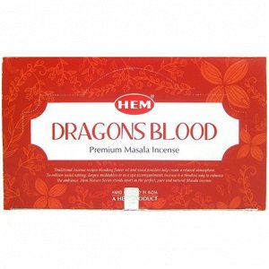 HEM масала 15 гр. Благовония Dragons Blood КРОВЬ ДРАКОНА блок 12 шт.