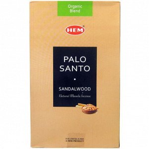HEM масала 15 гр. Благовония Palo Santo Sandalwood СВЯЩЕННОЕ ДЕРЕВО-САНДАЛОВОЕ ДЕРЕВО блок 12 шт.