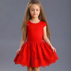 Платье ажурное цвет красный