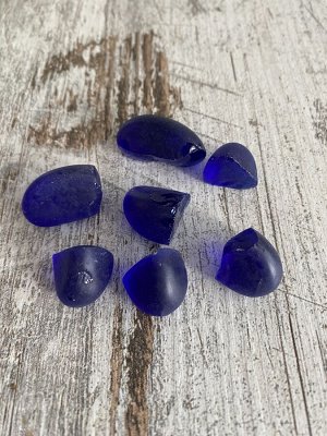 Однотонные матовые камни синие БРАК