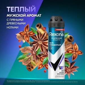 NEW ! Rexona Men УЛЬТРАНЕВИДИМЫЙ антиперспирант-аэрозоль 72ч уверенности 3в1 нет пятен, пота и запаха 150 мл