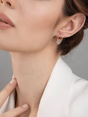 Небольшие изящные серьги «Шахерезада» из янтаря