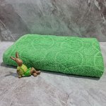 Полотенце махровое жаккардовое 70х140 Зеленый