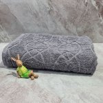 Полотенце махровое жаккардовое 70х140 Серый
