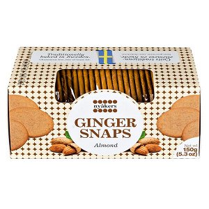 печенье NYAKERS GINGER SNAPS Almond 150 г