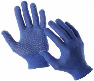 Перчатки нейлоновые Точка Синие Greengo (1уп/12пар) Арт-139620