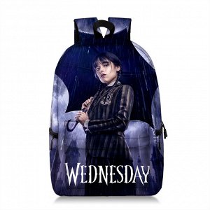 Рюкзак с принтом - Wednesday/Уэнсдэй под дождем