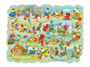 Игра настольная ходилка "Приключение Чиполлино" (европодвес)