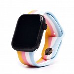 Ремешок - ApW Apple Watch 38/40/41мм силикон на кнопке (002) (multicolor)