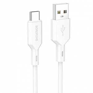 Кабель USB - Type-C Borofone BX70  100см 3A  (white)