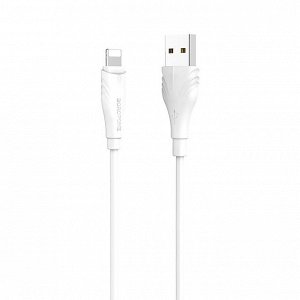 Кабель USB - Apple lightning Borofone BX18  300см 2,4A  (white)