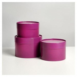 Коробка подарочная  круглая 16*,10 цвет фиолет.