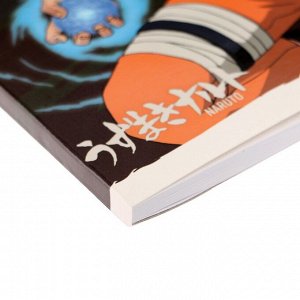 Альбом для рисования А4, 40 листов на клею Naruto, обложка мелованный картон, выборочный УФ лак, блок 100г/м2