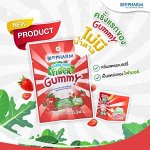 Тайские витамины для детей Biopharm Fiber Gummy Strawberry Jelly 24 g. Жевательные желе для детей с высоким содержание клетчатки со вкусом клубники