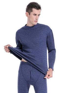 Мужское термобелье: футболка с длинными рукавами+кальсоны цвет: СИНИЙ