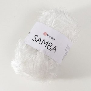 Пряжа "Samba" 100% полиэстер 150м/100гр (01 белый)