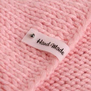 Арт Узор Бирка с кнопкой «Hand made», 8 * 1,5 см, 10 шт, цвет белый