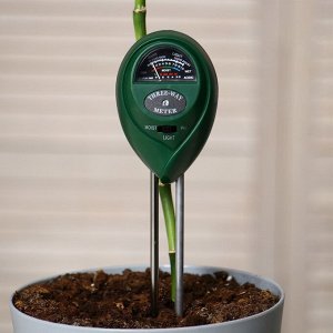 Greengo Прибор 3 в 1 для измерения влажности, кислотности и освещённости почвы, цвет МИКС