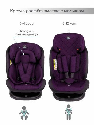 Автокресло детское AMAROBABY Brilliant ISOFIX класс D, группа 0+/1/2/3, (фиолетовый)