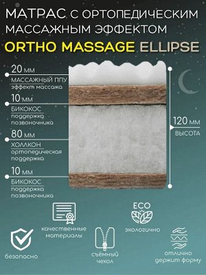 Матрас AmaroBaby с ортопедическим массажным эффектом, Ortho Massage Ellipse 1250 x 750 х 100
