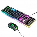 Клавиатура компьютерная + мышь Hoco GM18 (проводные) / Игровая клавиатура с подсветкой