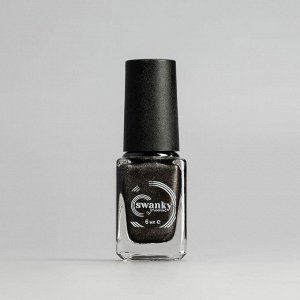 Лак для стемпинга SWANKY STAMPING №S32 чёрный с серебряным шиммером 6мл