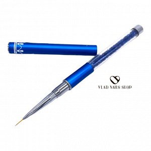 Кисть для тонких линий синия ручка с кристаллами  7mm