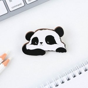 Значок деревянный «Панда», 4 х 2,7 см