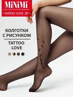 Эластичные колготки 20 den c трендовым тату рисунком