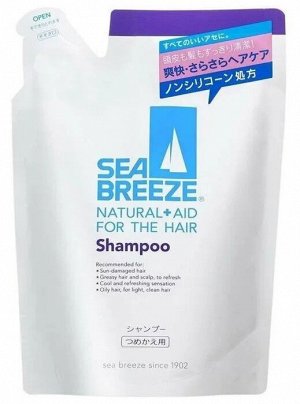 SEA BREEZE, Шампунь для жирной кожи головы и всех типов волос 400 мл, мягкая упаковка (запаска), Япония