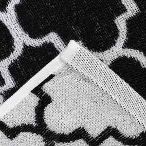 Полотенце махровое Этель &quot;Ornament&quot; белое на чёрном, 50х90 см, 100% хлопок, 420 гр/м2