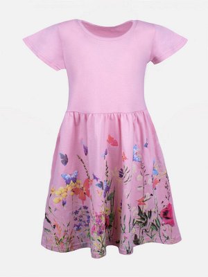 Платье Платье для девочки,модель  изготовлена из 100 % хлопка,  расклешенная пришивная юбочка,отложной воротничок. Очаровательная модель, которая подойдет для детского садика, на прогулки, в гости и в