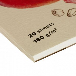Скетчбук для акварели 20л., 190*190 ArtSpace ""Fruits"", на склейке, 180г/м2