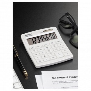 Калькулятор настольный Eleven SDC-805NR-WH, 8 разр., двойное питание, 127*105*21мм, белый