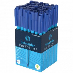 Ручка шариковая Schneider ""Tops 505 F"" синяя, 0,8мм, голубой корпус