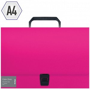 Папка-портфель 1 отделение Berlingo ""Color Zone"" А4, 330*230*35мм, 1000мкм, розовая