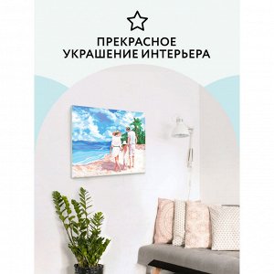 Картина по номерам на картоне ТРИ СОВЫ ""Отпуск на море"", 30*40, с акриловыми красками и кистями