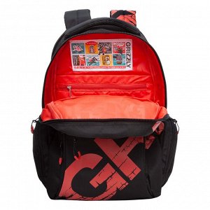 Рюкзак подростковый для мальчиков школьный 5-11 класс, студентов черный красный
