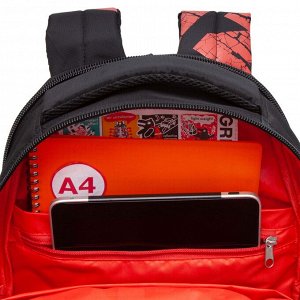 Рюкзак подростковый для мальчиков школьный 5-11 класс, студентов черный красный