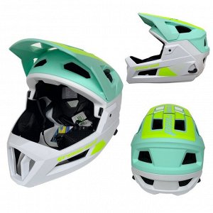 Велосипедный шлем Фулфейс Greenroad LW-999 (54-58 см, Мятный-Белый)