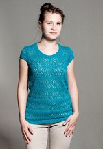 Джемпер из льна бирюза
