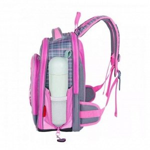 Рюкзак каркасный 35 х 26 х 14 см, Across HK22, наполнение: мешок, пенал, розовый/серый HK22-7