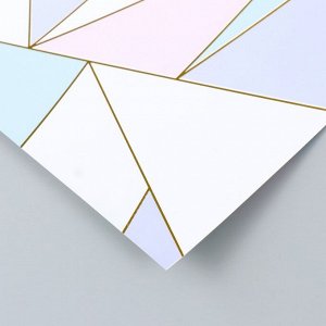 Бумага для скрапбукинга двусторонняя золото "Треугольники" плотность 180 гр 30,5х32 см